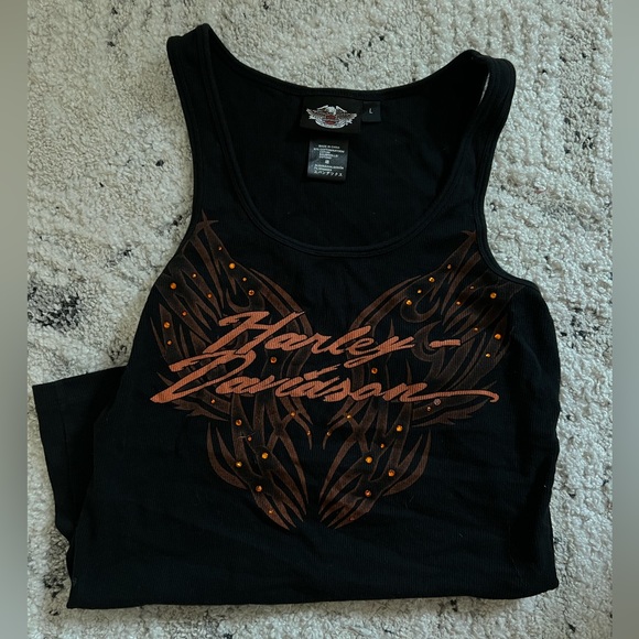 Bedazzled Y2K Harley Davidson Tank - Picture 1 of 2